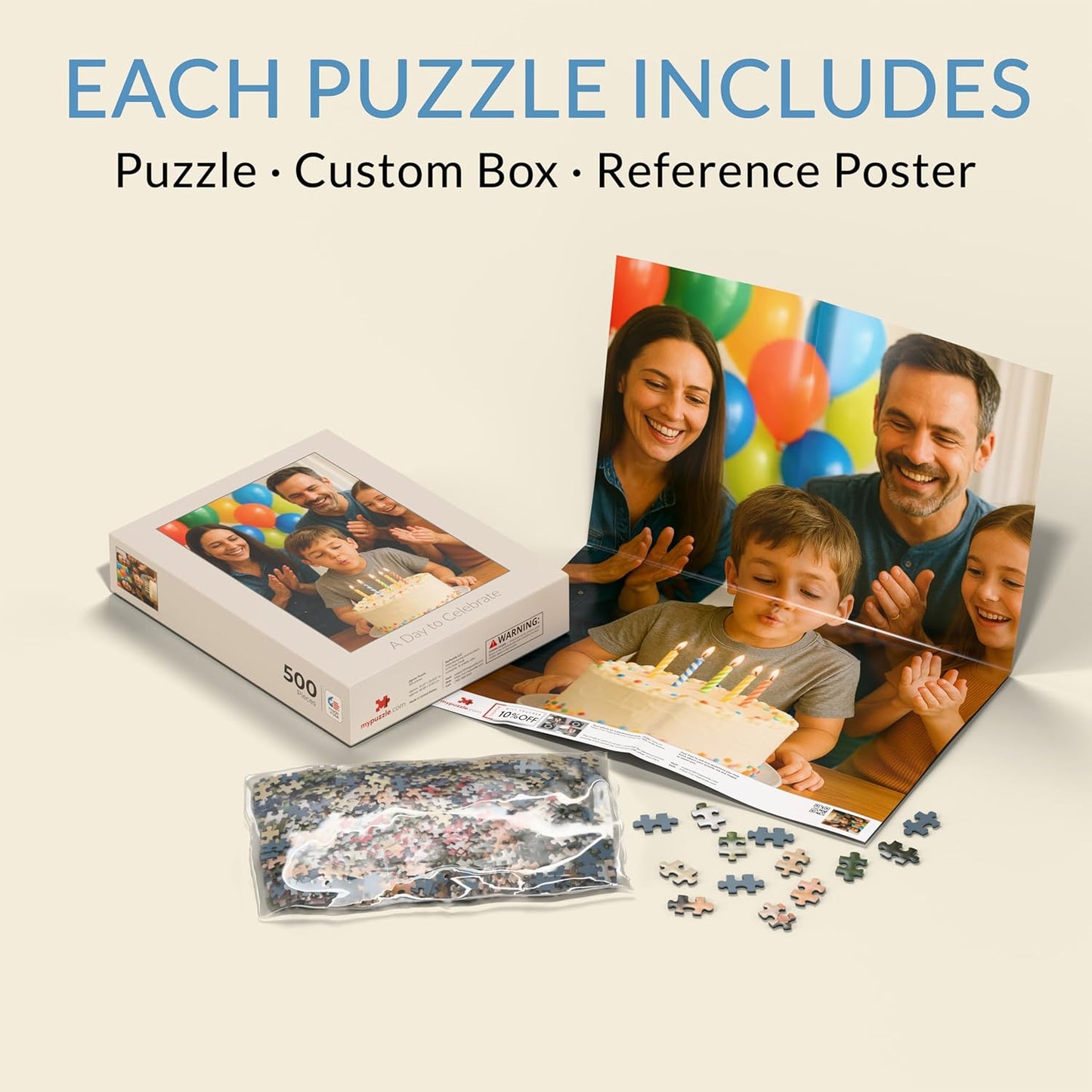 MyPuzzle Custom Photo Puzzle - Personalized Jigsaw Puzzle Made from Your Own Picture